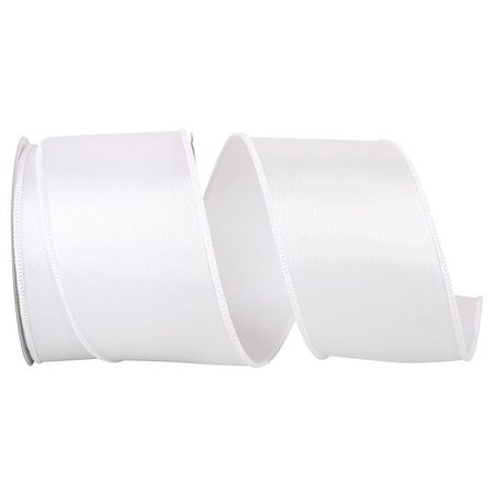 RELIANT RIBBON Reliant Ribbon 92575W-030-40F 2.5 in. Satin Value Wired Edge Ribbon; White - 10 Yards 92575W-030-40F